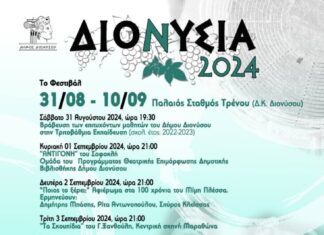 Φεστιβάλ Διονύσια 2024: Από 31 Αυγούστου – 10 Σεπτεμβρίου | Είσοδος ελεύθερη
