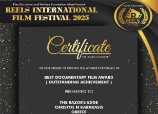 Στην κόψη του ξυραφιού: The Razor’s Edge Βραβείο σκηνοθεσίας και καλύτερου ντοκιμαντέρ στο Reels International film festival