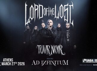 Οι Lord of the Lost έρχοναι στο Gagarin205 την Παρασκευή 27 Μαρτίου 2026 στα πλαίσια της περιοδείας TOVR NOIR! Οι Lord of the Lost στο Gagarin μαζί με τους Ad Infinitum!