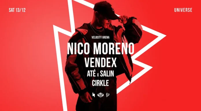 Velocity Arena: Nico Moreno, Vendex, Até & Salin & Cirkle στο Universe Multivenue – Η απόλυτη hard techno νύχτα