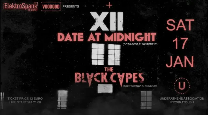 DATE AT MIDNIGHT & THE BLACK CAPES live στο Underathens Association DATE AT MIDNIGHT THE BLACK CAPES Underathens
