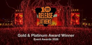 Release Athens: Χρυσό και Πλατινένιο στα Event Awards 2026 για τα 10 χρόνια προσφοράς στον Πολιτισμό Release Athens Event Awards 2026