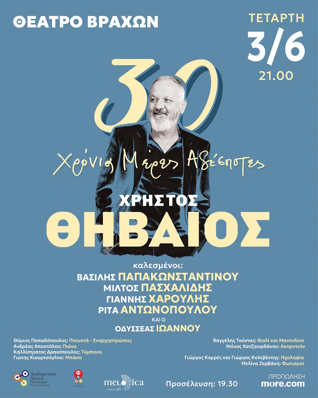 Χρήστος Θηβαίος Θέατρο Βράχων 2026