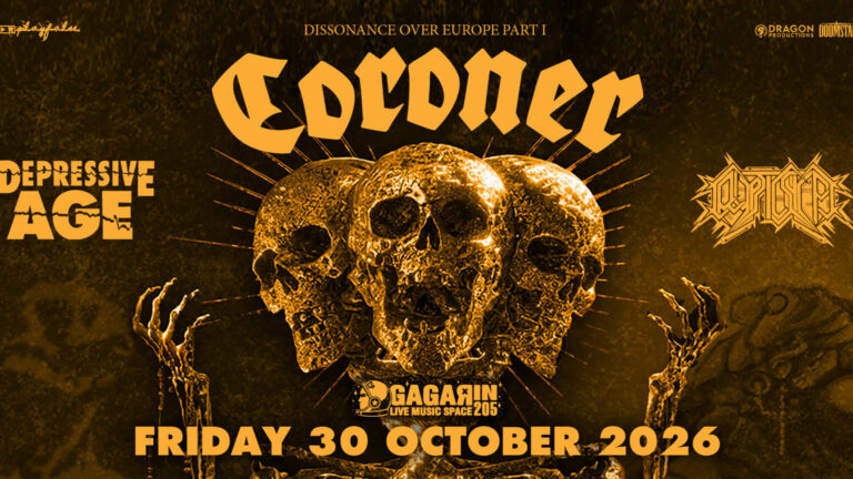 Coroner, Depressive Age & Cryptic Shift: Εκρηκτικό Live στο Gagarin 205