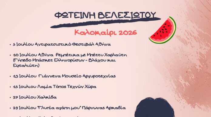 Φωτεινή Βελεσιώτου: Η Καλοκαιρινή Περιοδεία 2026 και Όλοι οι Σταθμοί Φωτεινή Βελεσιώτου: Η Καλοκαιρινή Περιοδεία 2026 και Όλοι οι Σταθμοί